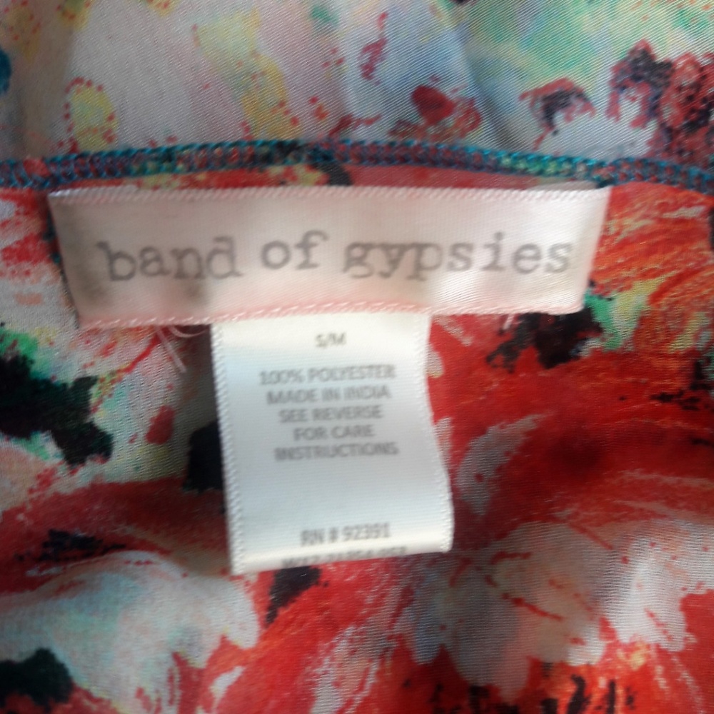 Band of Gypsies Cape Flyaway Kimono Cover Up Floral Cottagecore Open Front M - Picture 5 of 6